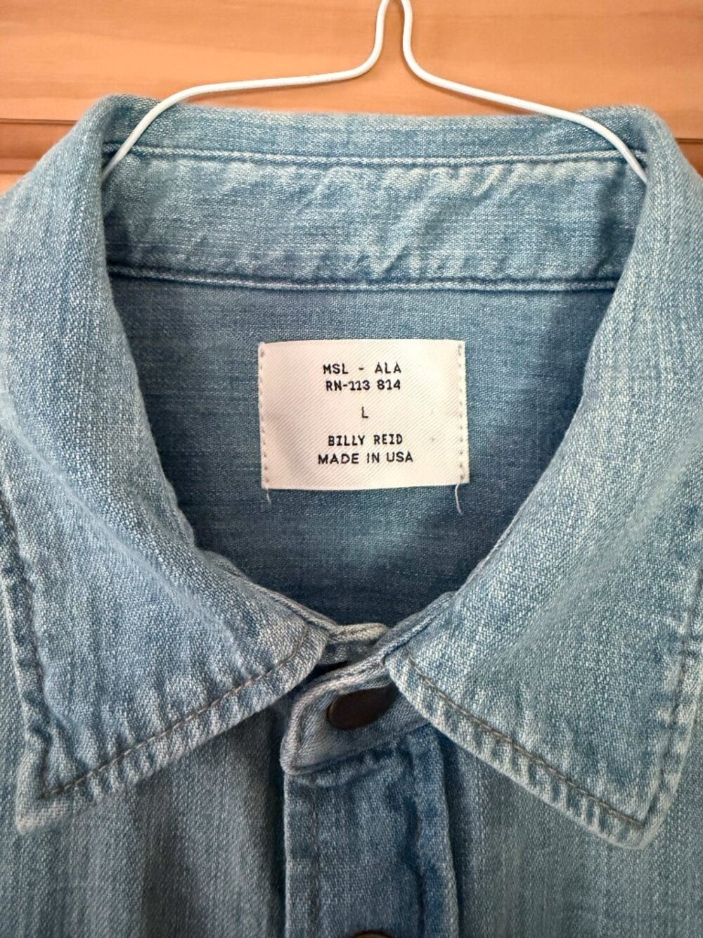 Billy Reid Shoals Denim Shirt L - Picture 2 of 11
